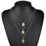 Custom gold silver shell jewelry chunky design multi layered choker necklace Custom gold silver shell jewelry chunky design multi layered choker necklace