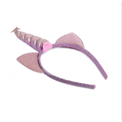 Wholesale Kids Girls Pink Unicorn Cat Ear Shining Bling Party Headband