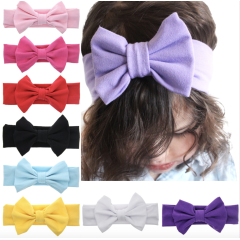 Amazon hot sale 8 color newborn baby kids bows hairbands for girls hair accessories