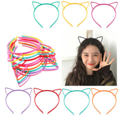 Colorful custom kids hair accessories cat plastic cat ear headband