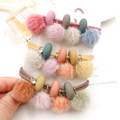 Fall and winter Ins hot baby kids cute plush ball hair ties hair band for girls