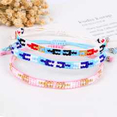 Multicolor miyuki tila bead bracelet adjustable woven seed bead bracelet