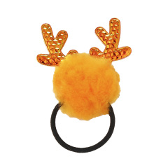 Korean New girls ball sequined antlers plush elastic hair ties for kids