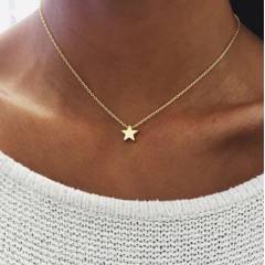 Amazon ins hot creative retro simple chain alloy pentagram necklaces for women Amazon ins hot creative retro simple chain alloy pentagram necklaces for women