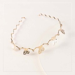 Vintage women elegant alloy crystal butterfly flower metal hairbands for girls