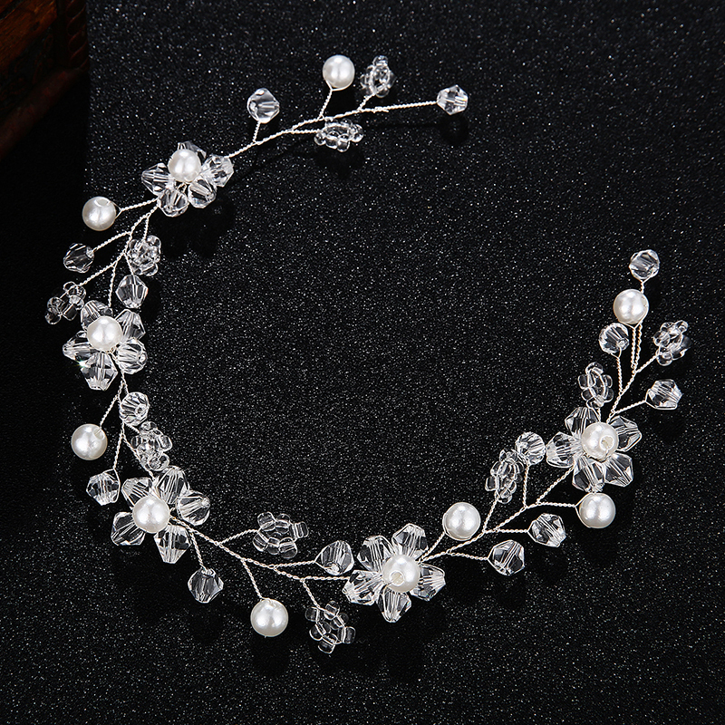 New design Tiaras Wedding pearl Hair Accessories silver crystal bridal Hairbands