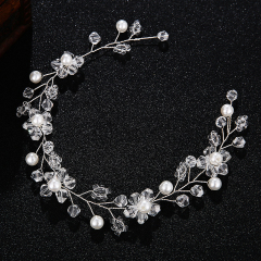 New design Tiaras Wedding pearl Hair Accessories silver crystal bridal Hairbands