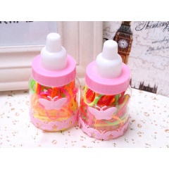 Hot sale hair rings for braids cute small bottle color children rubber korea hair ties