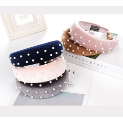 2020 amazon ins designer thick sponge velvet wide pearl hairbands headbands for women girls 2020 amazon ins designer thick sponge velvet wide pearl hairbands headbands for women girls