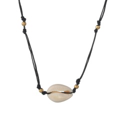 Custom wholesale shell jewelry for women PU cool design leather necklace men