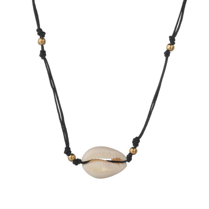Custom wholesale shell jewelry for women PU cool design leather necklace men Custom wholesale shell jewelry for women PU cool design leather necklace men