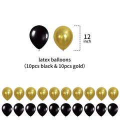 Black gold balloons helium foil banner 30th birthday party decorations