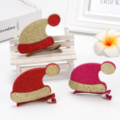 wholesale 2020 ins fall winter glitter girls hairgrips glove tree deer hat christmas kids hair clips for christmas
