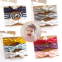 3pcs European style Children's bow strip headbands cotton hair band 3pcs European style Children's bow strip headbands cotton hair band