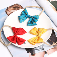 custom 3pcs autumn winter photograph seamless stripe bow infant elastic girl litter babi hair band
