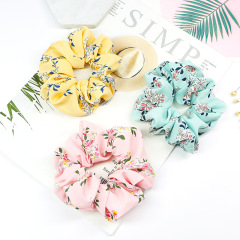 wholesale custom spring and summer ladies printed elastic rubber hair ties for girls