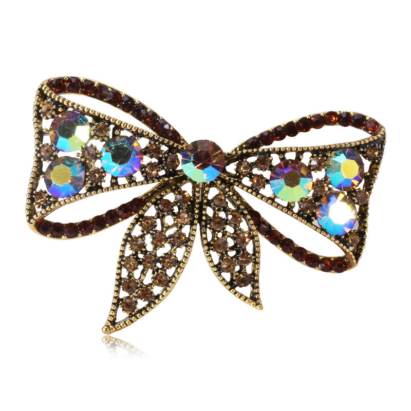 Women Elegant Vintage wedding brooches Dress Jewelry Custom Necktie CorsageTie Bow brooch pin rhinestone Women Elegant Vintage wedding brooches Dress Jewelry Custom Necktie CorsageTie Bow brooch pin rhinestone
