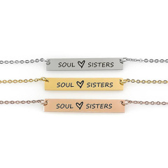 personalized amazon gift titanium soul sisters laser engrave gold stainless steel name necklace