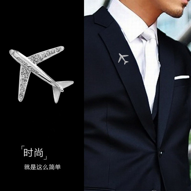 new INS amazon korean fashion wholesale bulk rhinestone plan shirt suit brooches in bulk