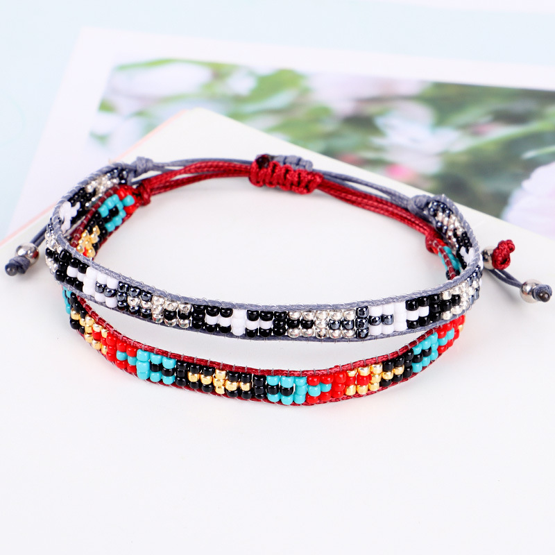 Multicolor miyuki tila bead bracelet adjustable woven seed bead bracelet