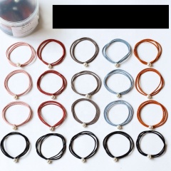 Popular  pure color school hair ties elastic hair bands packaging hair ties with box