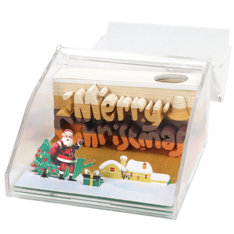 Custom gift cute Novelty design merry christmas Stick writing 3d memo pad sticky notes