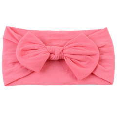 Top selling soft kids children bowknot elastic wide baby nylon headbands