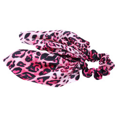 INS Facebook Hot Leopard Print Hair Band Satin Silk Hair Rope Elastic Bow Hair Scrunchies