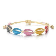 Customized wholesale zircon jewelry colorful sea shell women necklace sets and bracelet