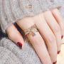 High quality women jewelry brass white steel bow shaped index finger open Rings High quality women jewelry brass white steel bow shaped index finger open Rings