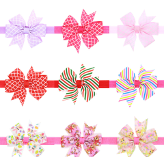2020 Hot sale 24 color wave point bow knot hair bands for girls hair accessories