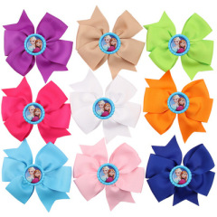 New 2020 popular fancy Elsa big bow knotted baby hair clips for girls hair accessories