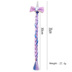 Fancy girls barrette kid hair extens clip unicorn hair bows glitter