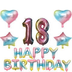 Colorful Custom Star Love Foil Balloon 18 Birthday Party Decorations