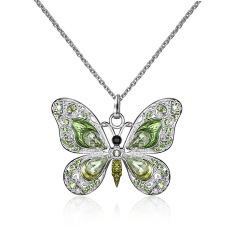 Amazon Hot Sale Vintage Women jewelry Rhinestone butterfly necklaces for women