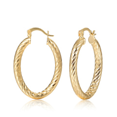 China oval 18K gold plated female copper circle hoop earrings accessories