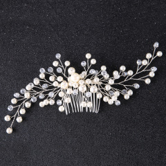 Luxury silver pearl crystal hair accessories wedding bridal hair combs