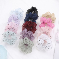 2020 Trendy INS Popular Women Polka Dot Organza Hair Scrunchies For Girls