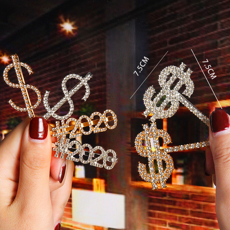 New Custom Crystal Bobby diamond word Hair Clips For Women Word Letter Hair pins