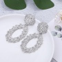 New hot sale cheap handmade oval hollow earrings jewelry indian gold plated earrings