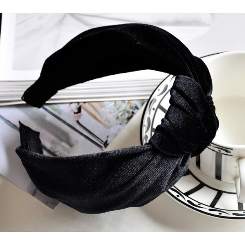 Vintage handmade ladies hair accessories velvet fabric knot headband
