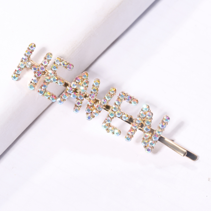 2020 new design fancy custom colorful crystal pearl hair pins with word 2020 new design fancy custom colorful crystal pearl hair pins with word
