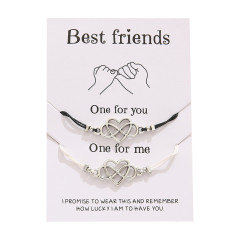 Amazon ins fashion adjustable handmade rope best friend bracelets love couple friendship with Blessing card