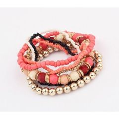 Amazon wish ins fashion fancy Charm muti layer seed girl men Stretch Natural Stone Bead Bracelet