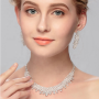 Fashion Zircon handmade necklace with earrings crystal bridal women wedding jewelry sets Fashion Zircon handmade necklace with earrings crystal bridal women wedding jewelry sets