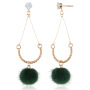 wholesale pom pom crystal women long winter artificial fur ball earring