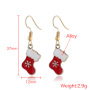 Wholesale fashion alloy paint snowflake christmas stocking women earrings
