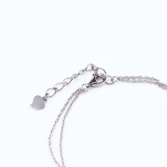 Fashion jewelry chain charm 925 sterling silver rose gold plated moissanite bracelet