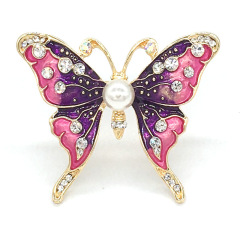 Hot Gold Jewelry butterfly brooch Custom Metal Pearl Rhinestone brooch bird bee flower Brooches Women pins