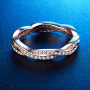 18K Rose Gold Plated Twist Ring Pave Setting Zircon Diamond Engagement Ring 18K Rose Gold Plated Twist Ring Pave Setting Zircon Diamond Engagement Ring